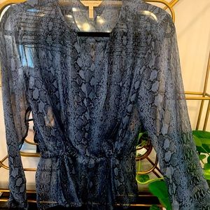 Rebecca Taylor Silk Drawstring Top